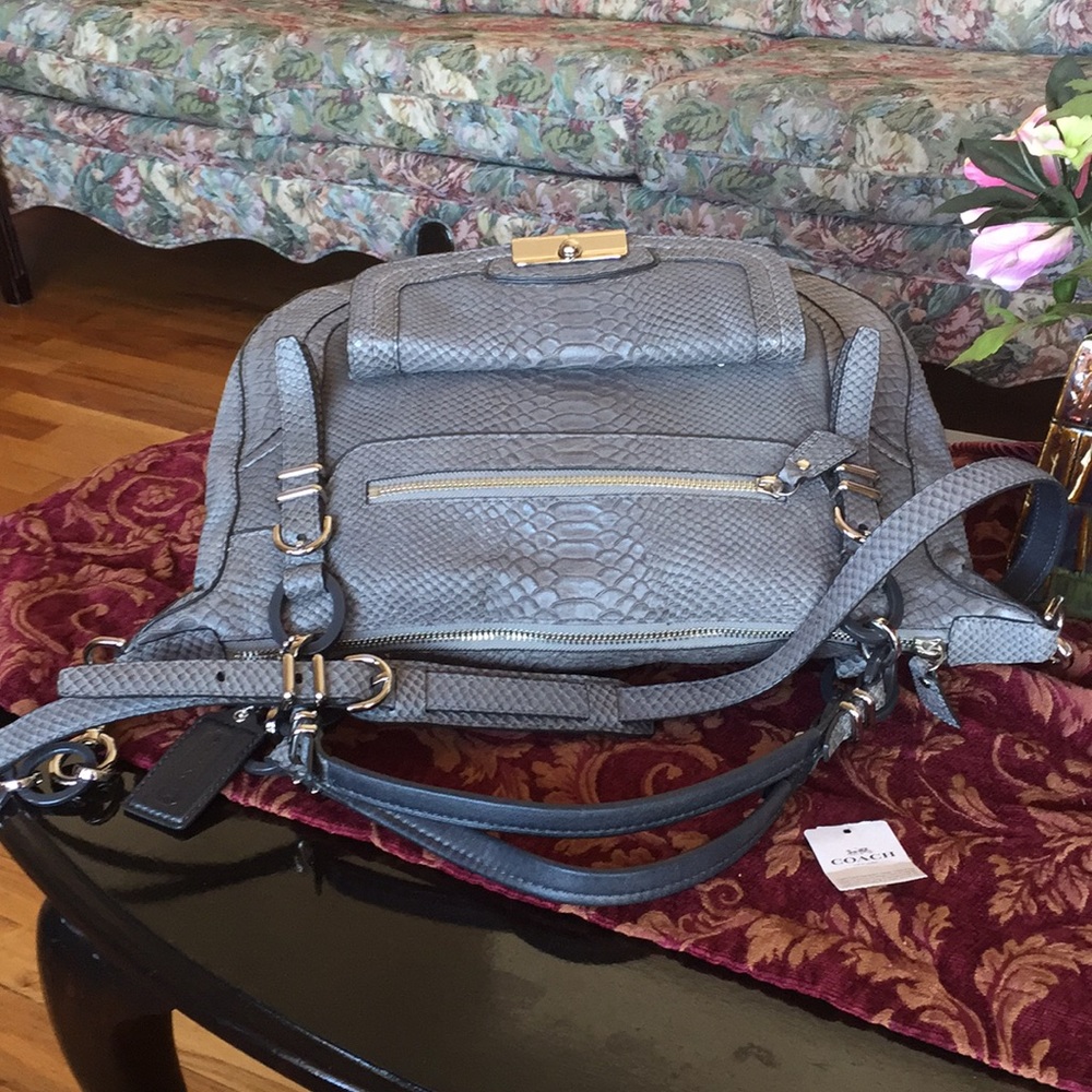 Coach Kristin Pinnacle Embose Python Satchel - image 5